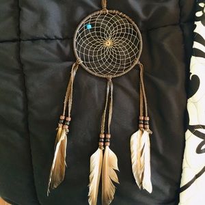 Brown feathered dream catcher